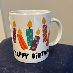 Vintage Happy Birthday Mug Celebration Party Candles